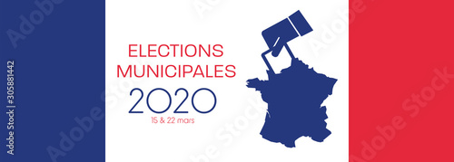 France Election. General election. Municipal election. French colors. Text: Municipal election (in French).