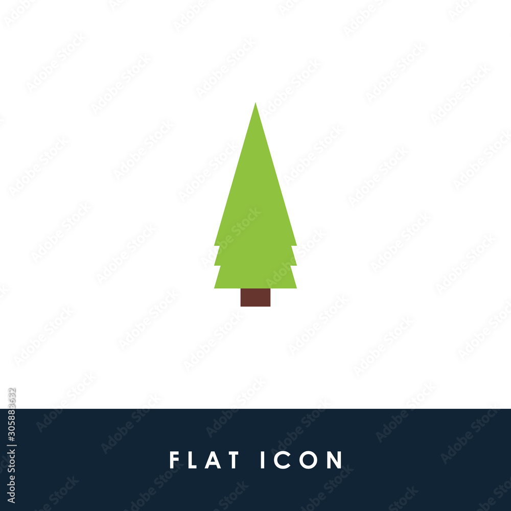 Flat Icon Christmas Tree Illustration Vector Design. Using For Banner, Postcard Flat Icon Christmas Tree Illustration Vector Design. Using For Banner, Postcard