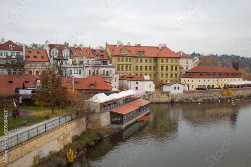 The half-empty streets of the Czech capital on the morning of the working day on the eve of the Christmas holidays. The streets are beautiful architecture and without tourists. © Olena