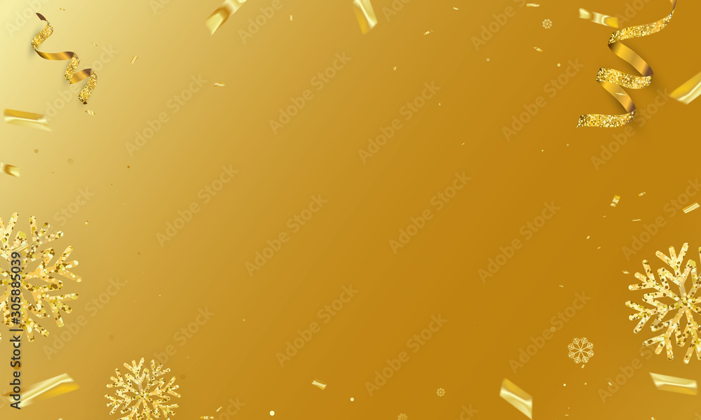 gold frame background. Greeting card design template gold confetti. Celebrate brochure or flyer. gold frame background. Greeting card design template gold confetti. Celebrate brochure or flyer.