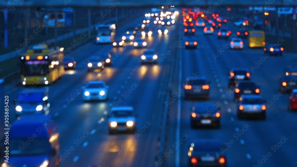 Night car traffic lights. Blurred accelerated video. Night car traffic lights. Blurred accelerated video.