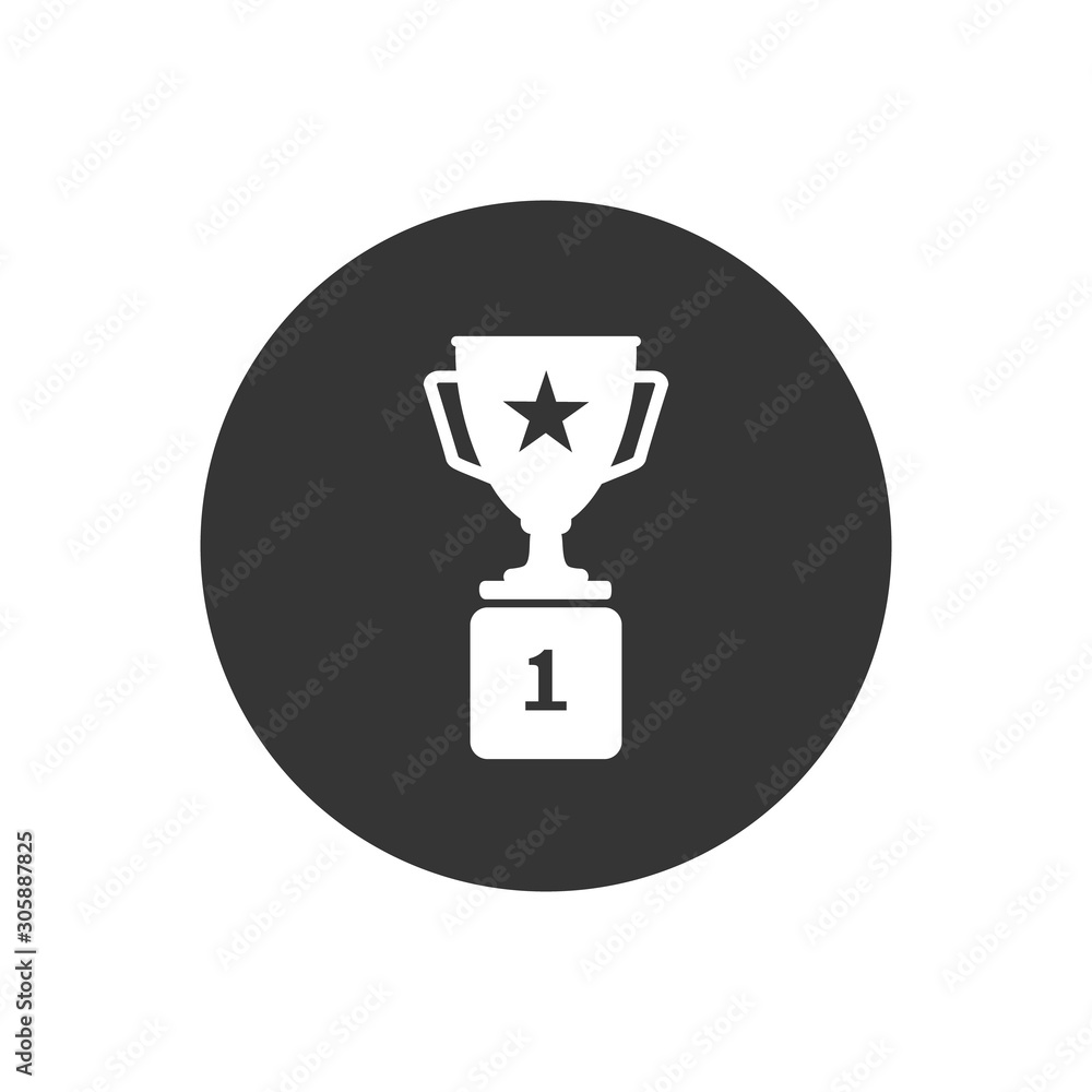 First prize gold trophy icon, trophy, winner, first prize, runnerup prize, vector illustration