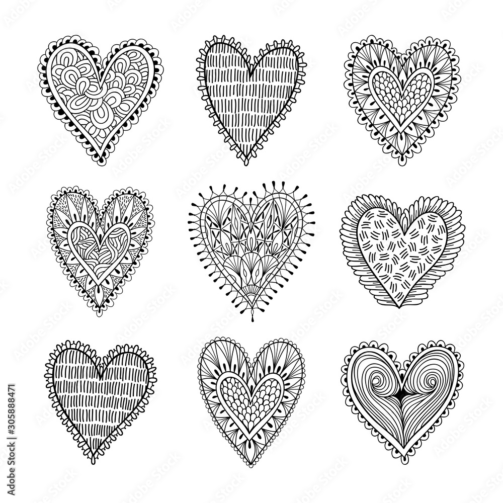 Vector set of Valentine Day hearts Vector set of Valentine Day hearts