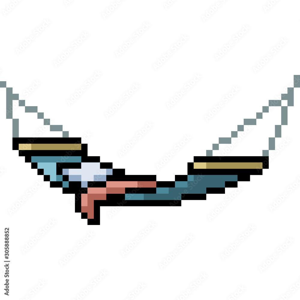 Obraz premium vector pixel art hammock