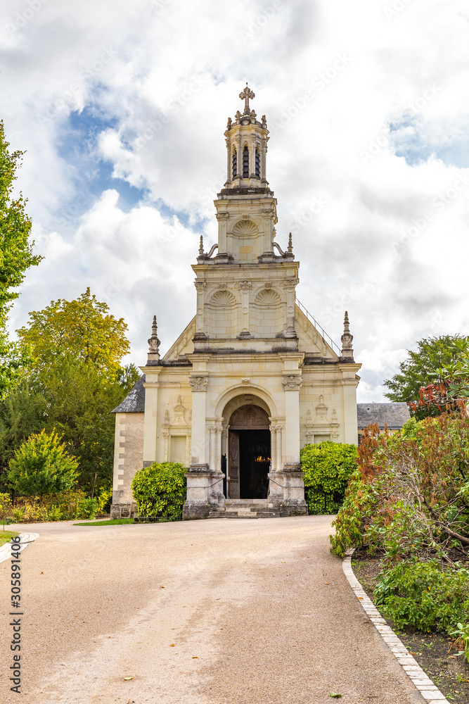 Eglise Saint Louis de Chambord beside the famous Chambord castle in Loire valley, Centre Valle de Loire in France