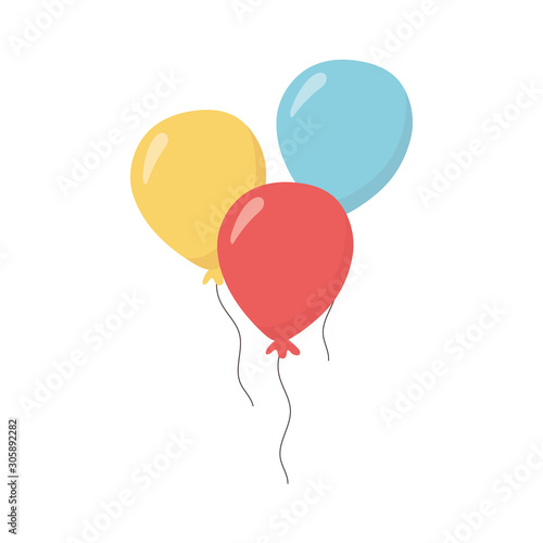 Canvas Isolated balloons icon vector design