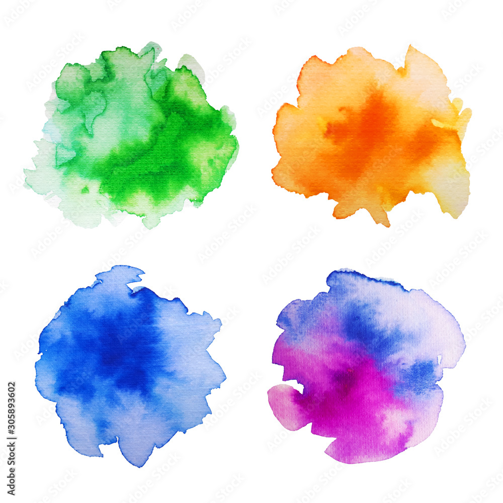 Bright colorful watercolor splashes