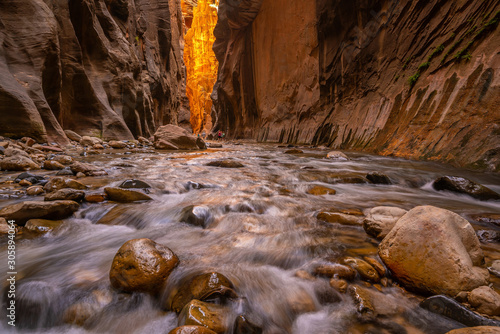 Amazing landscape of canyon in Zion National Park, The Narrow