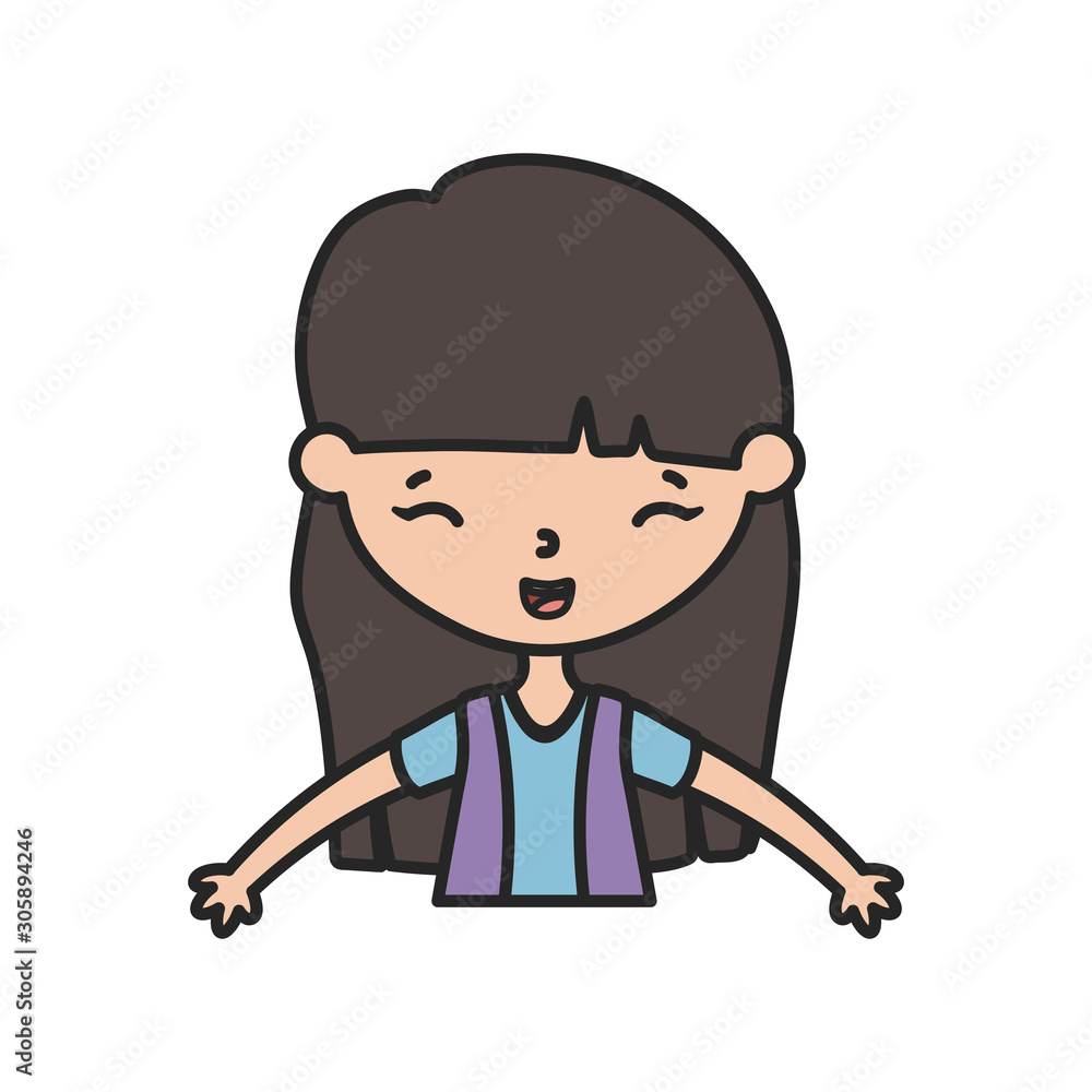 Isolated girl cartoon vector design