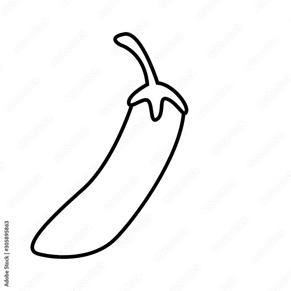 Eggplant icon vector in line style design Eggplant icon vector in line style design