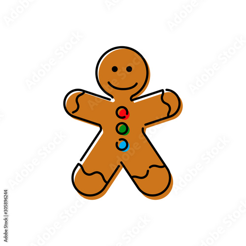 Icono plano lineal hombre de jengibre en varios colores