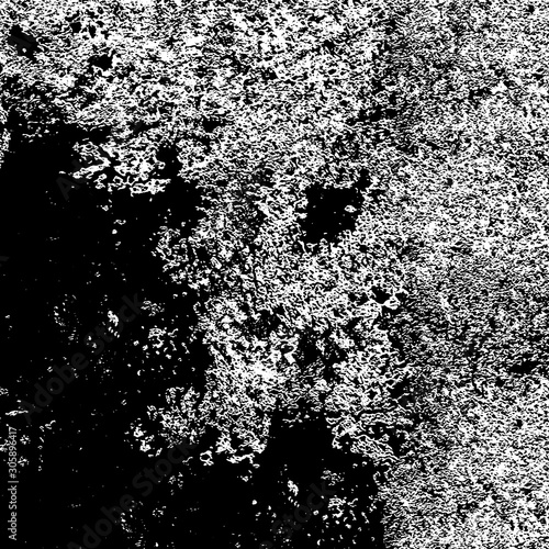 Grunge background black and white. Urban gloomy texture of the walls. Abstract monochrome pattern of dirt. Pattern of dust, chips, cracks