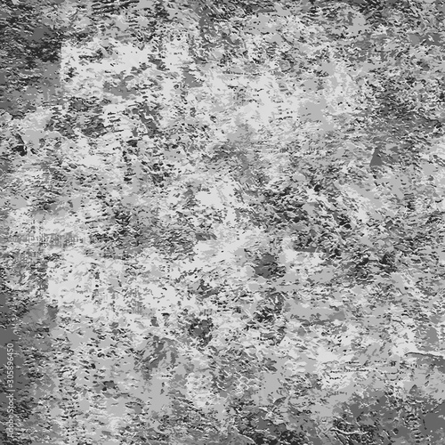 Grunge background black and white. Urban gloomy texture of the walls. Abstract monochrome pattern of dirt. Pattern of dust, chips, cracks