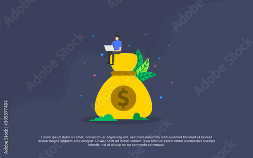 Payment salary illustration concept with people character for web landing page template, banner, presentation, social, and print media. Business flat design vector illustration.