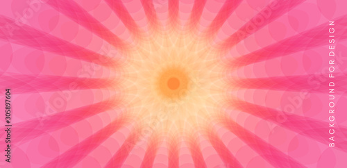 Sunburst abstract vector illustration. Fractal background with focus in the center. Radial structure.