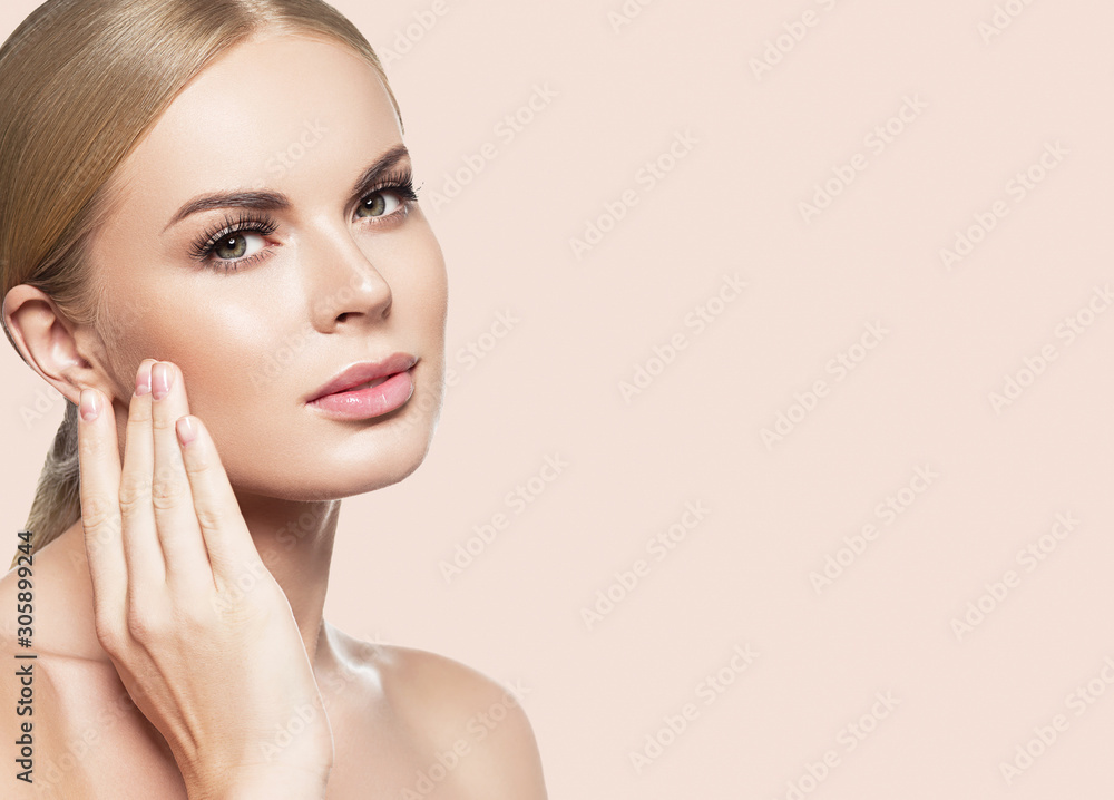 Woman beauty face eyes lashes healthy skin natural make up female spa Woman beauty face eyes lashes healthy skin natural make up female spa