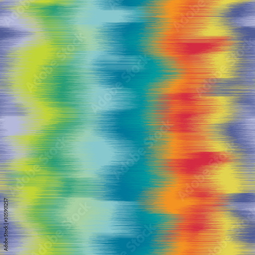 Fuzzy blurry wavy ombre ikat seamless repeat vector pattern swatch. Colorful tile for background or surface design. Generative Art made with code.