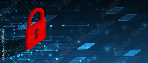 Cybersecurity and information or network protection. Future technology web services for business and internet project