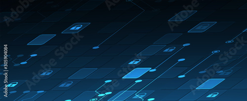 Cybersecurity and information or network protection. Future technology web services for business and internet project