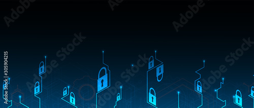Cybersecurity and information or network protection. Future technology web services for business and internet project