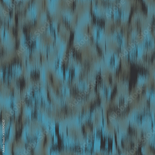 Dark Blue Psychedelic Animal Fur Seamless Repeat Vector Pattern Swatch on dark ground. Artificial, unnatural, exotic, moody, dark, different. Expensive luxury design.