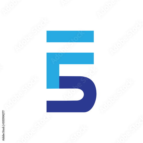 logo icon letter f5 logotype vector photo