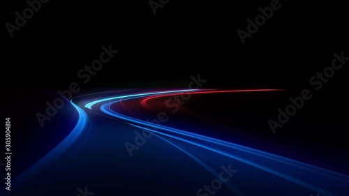 way curves lines night abstract