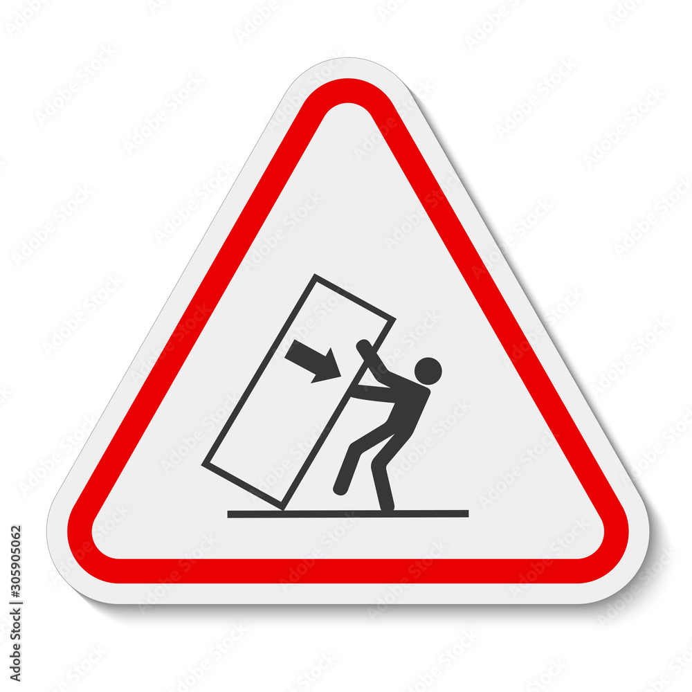 Body Crush Tip over Hazard Symbol Sign Isolate on White Background,Vector Illustration Body Crush Tip over Hazard Symbol Sign Isolate on White Background,Vector Illustration