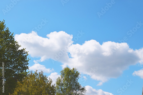 heart shape clouds with  blue sky