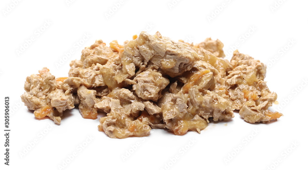 Cat food pile, isolated on white background Cat food pile, isolated on white background