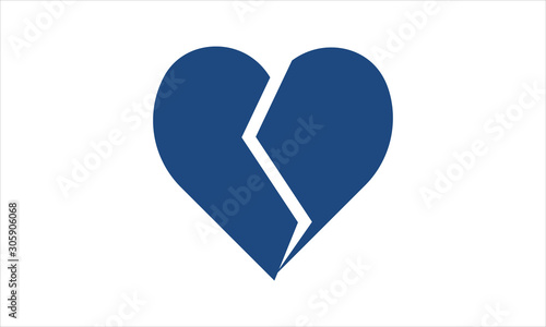 Break up, broken heart, heartbreak icon for relationship and emotional themes