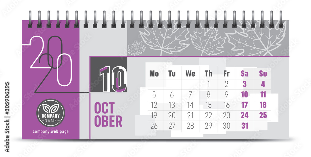 Calendar template for 2020 year. Vector and typographic planner diary in minimalist style. Calendar template for 2020 year. Vector and typographic planner diary in minimalist style.