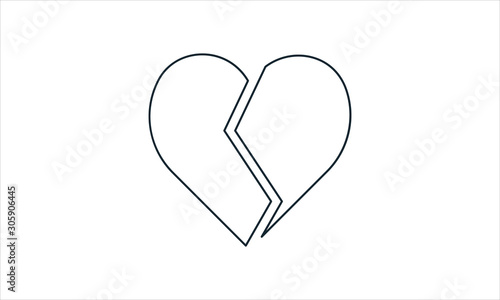 Broken heart icon for heartbreak and breakups
