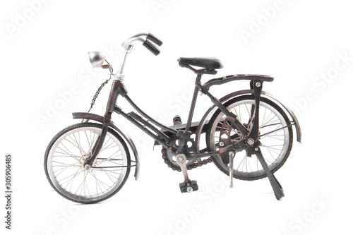 Vintage bicycle model isolated on white background