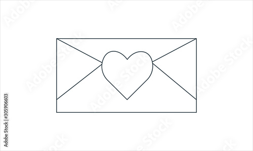 Love mail icon for romantic correspondence and Valentine’s messages