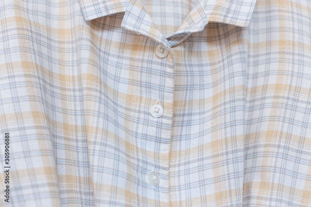 Full frame Button down shirt.close up.
