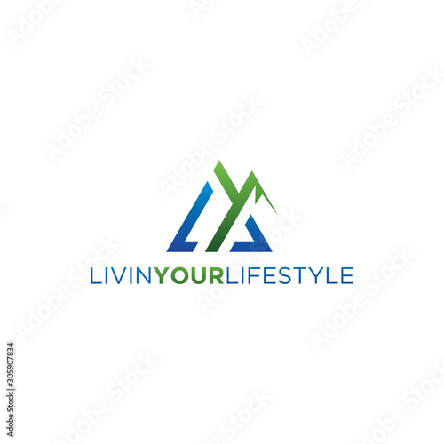 logo living your lifestyle mountain vector