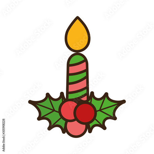 merry christmas candle holly berry celebration decorative