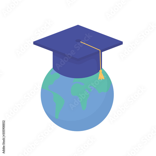 graduation hat school education world learning online