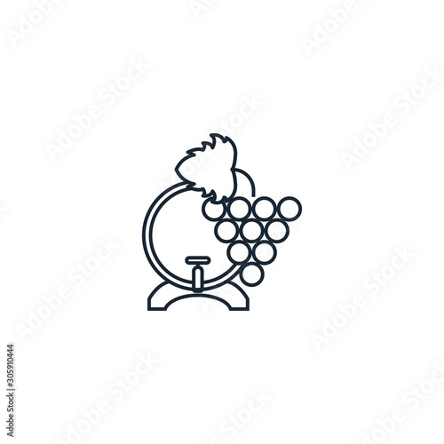 Winemaking creative icon. line simple illustration. From gardening icons collection. Isolated Winemaking sign on white background