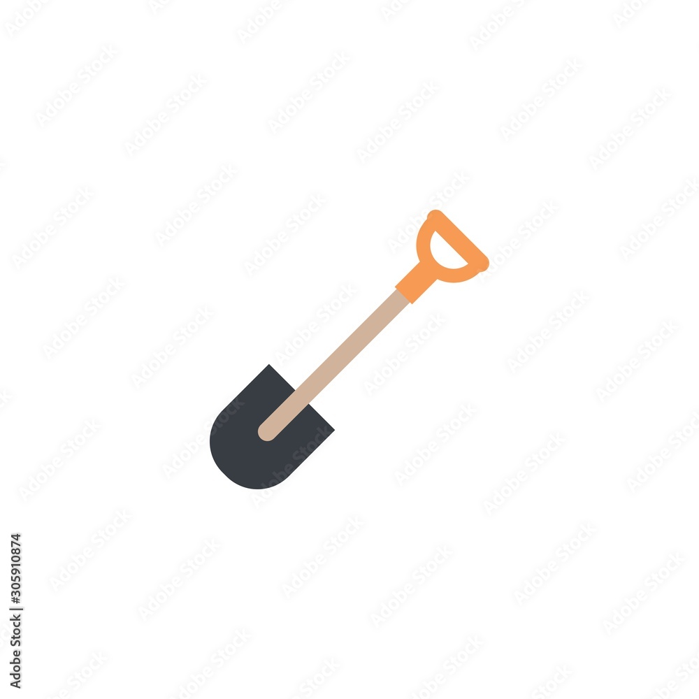 Shovel creative icon. flat simple illustration. From gardening icons collection. Isolated Shovel sign on white background Shovel creative icon. flat simple illustration. From gardening icons collection. Isolated Shovel sign on white background