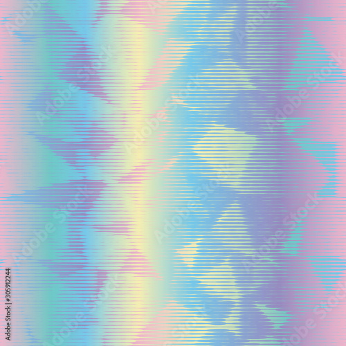 Rainbow striped variegated bleed ink holographic pearlescent opalescent geometric seamless repeat vector pattern swatch.