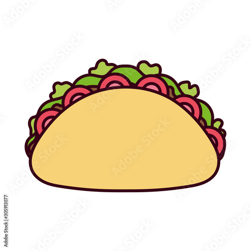 Isolated mexican taco vector design
