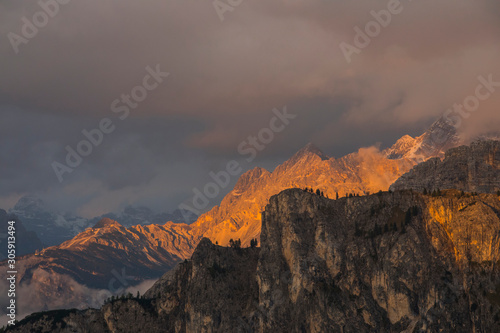Autumn sunset in Dolomites, Alps, Italy © Alberto Gonzalez 