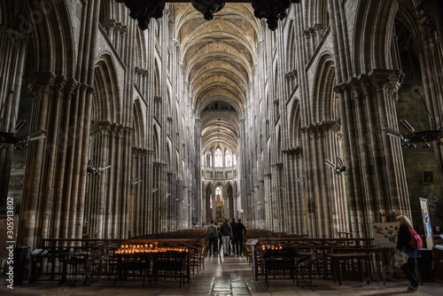 Interior Halls and Architecture of the Rouen Cathedral