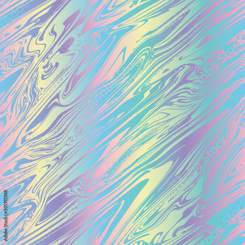 Rainbow striped marble variegated bleed ink holographic pearlescent opalescent geometric seamless repeat vector pattern swatch.