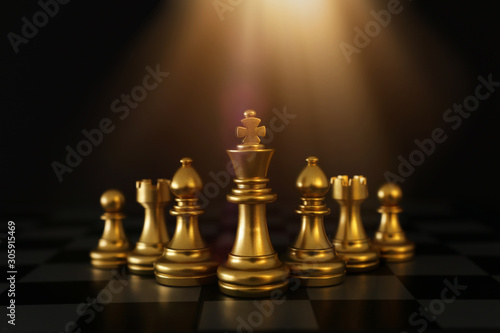Image of chess game. Business, competition, strategy, leadership and success concept