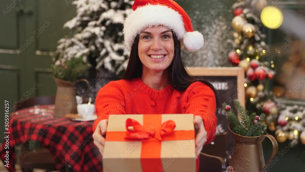 Beautiful woman with gift box. Christmas time Beautiful woman with gift box. Christmas time