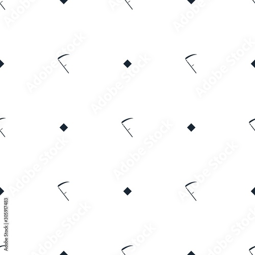 Scythe filled element background. gardening theme  with dots seamless pattern. Simple and modern Scythe creative wallpaper.