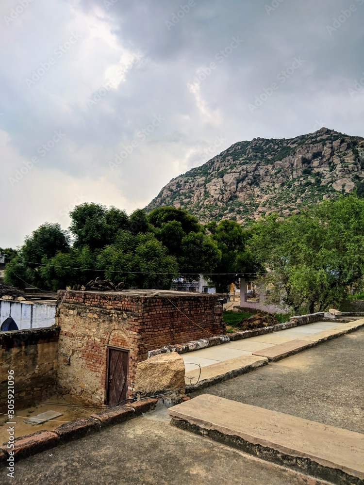 mountainswith cloudy sky